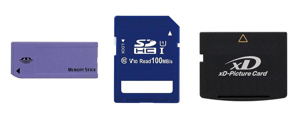 メモリーカード (MEMORY STICK, SD HC Card, xD-Picture Card)