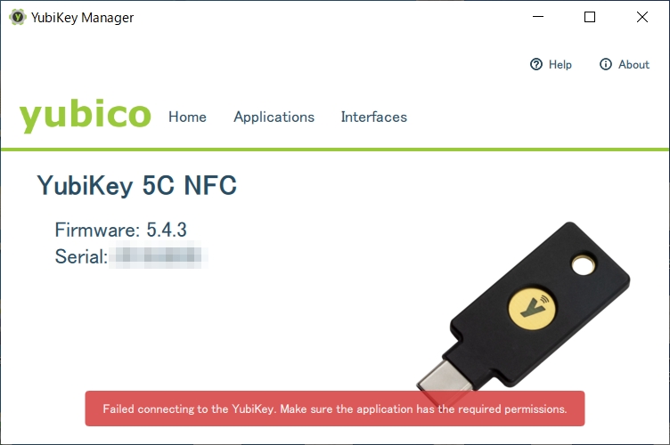 YubiKey Manager FIDO2 Failed
